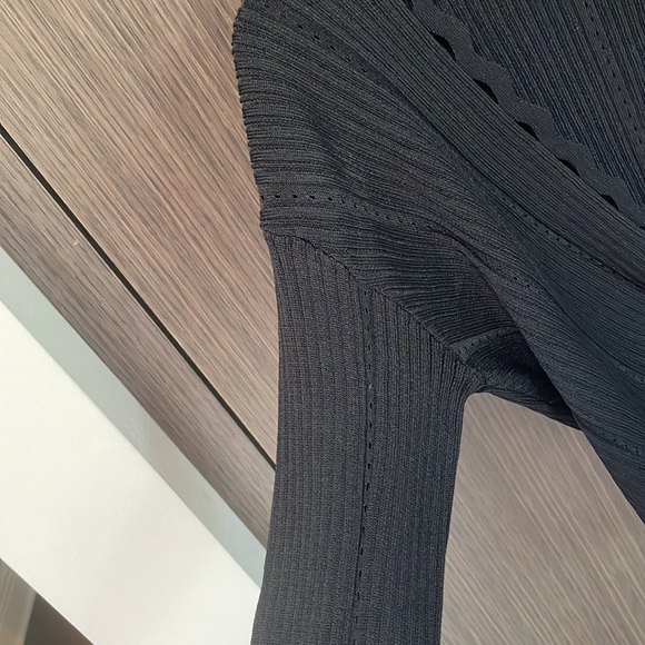 Jonathan Simkhai Black Ribbed Wrap Top Like New! - Picture 5 of 16